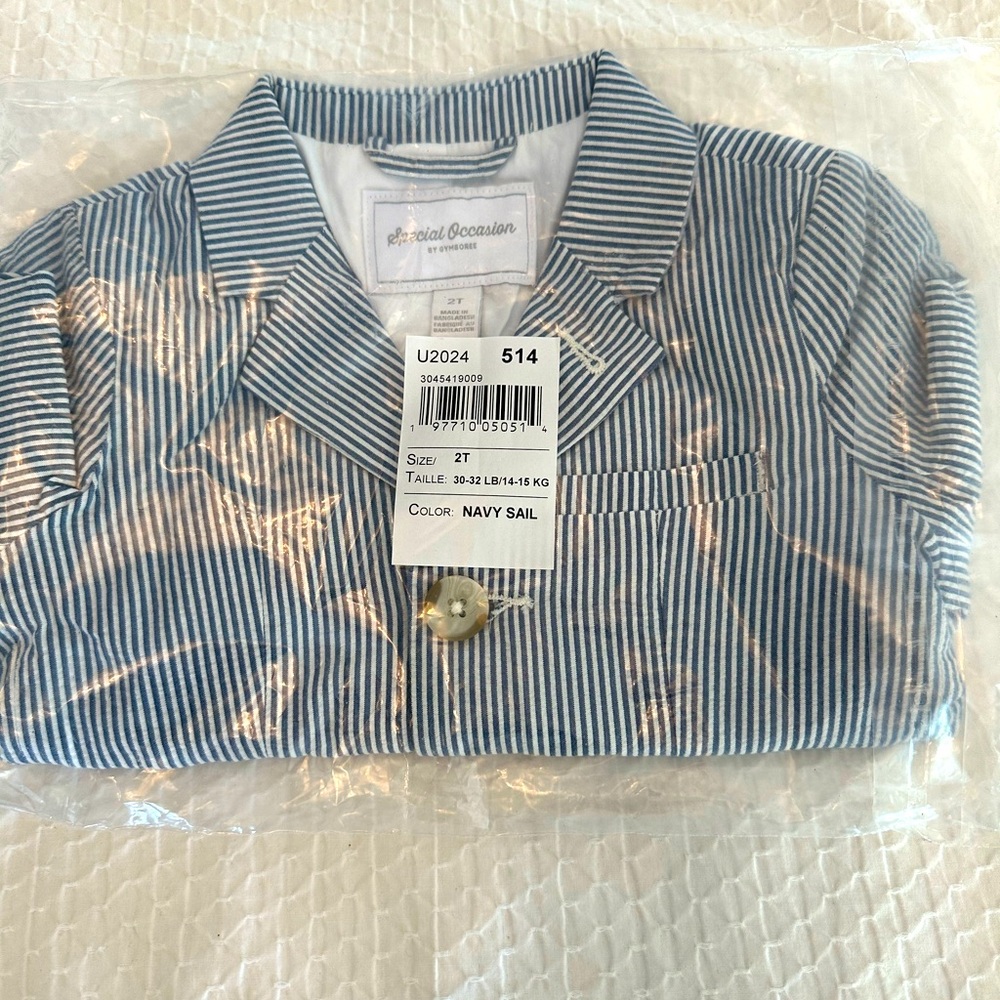 Boys Seersucker Blazer 2T